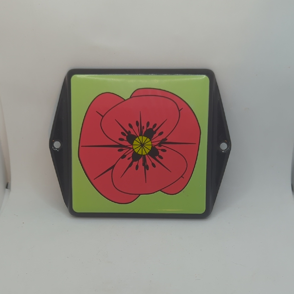 ❤️Poppy Enameled Wall Plaque